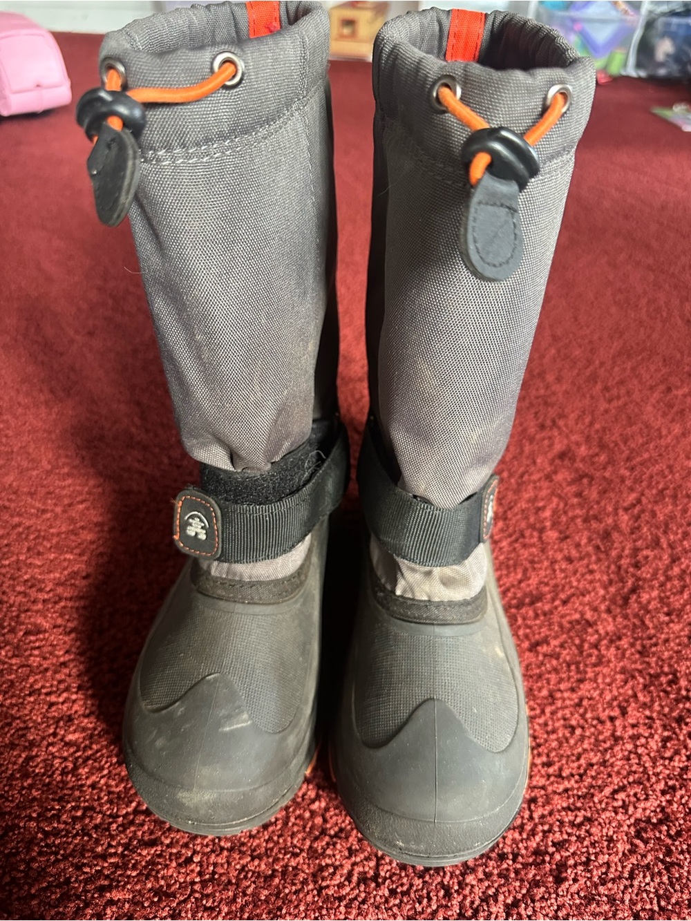 Kamik Kids Gray and Orange Snow Boots